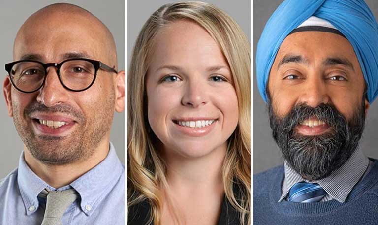 Headshots of Jacob Schwartz, MD, MPH; Melissa Rosas, MD; Jaspal Singh, MD, MHA, MHS, FCCP